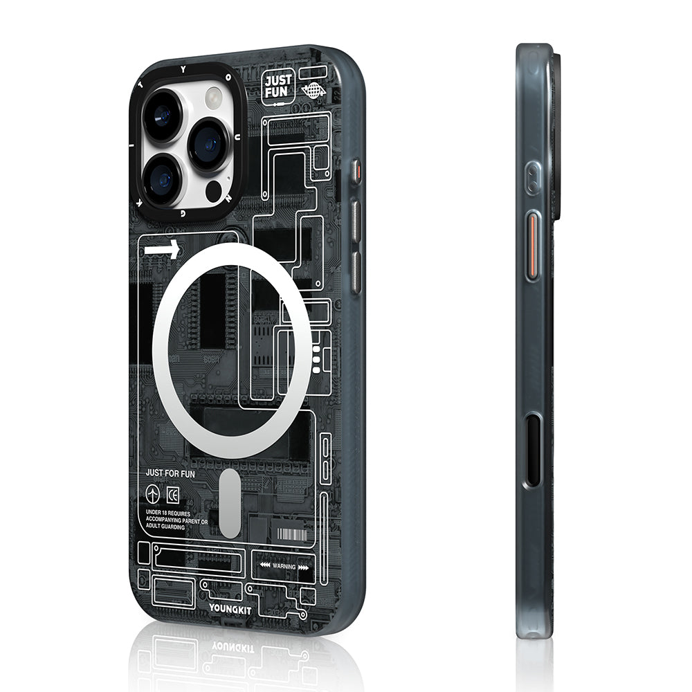 Youngkit Technology Serisi iPhone 16 Pro Max Kamera Denetim Butonlu M-safe Kılıf Youngkit Technology Serisi iPhone 16 Pro Max Kamera Denetim Butonlu M-safe Kılıf